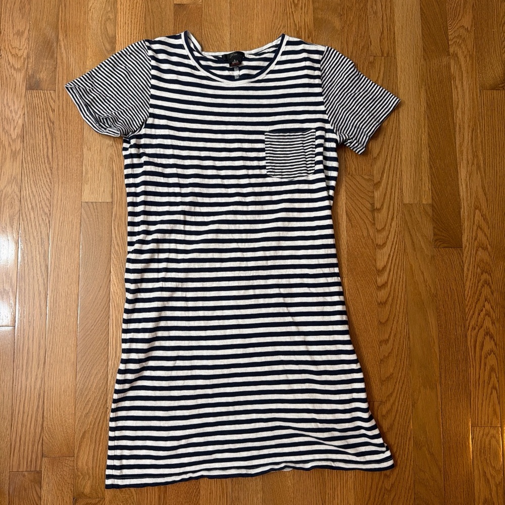 J. Crew Navy and White Striped Mini Dress